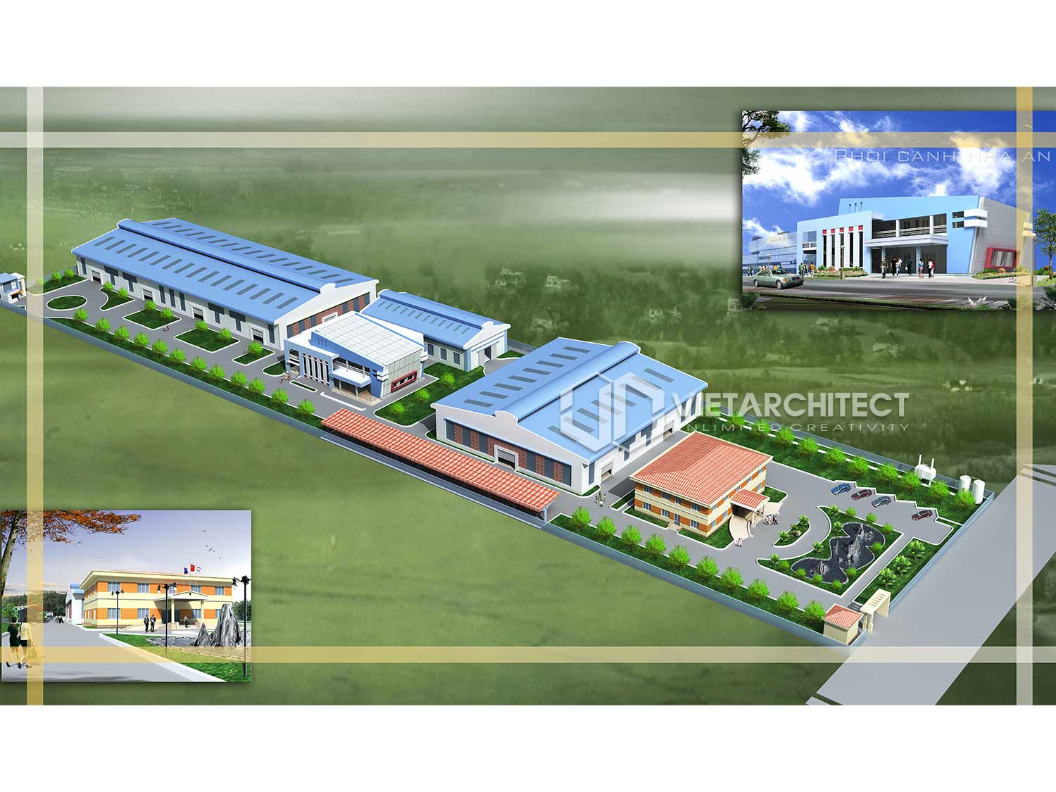Phối cảnh tổng thể thiết kế nhà xưởng