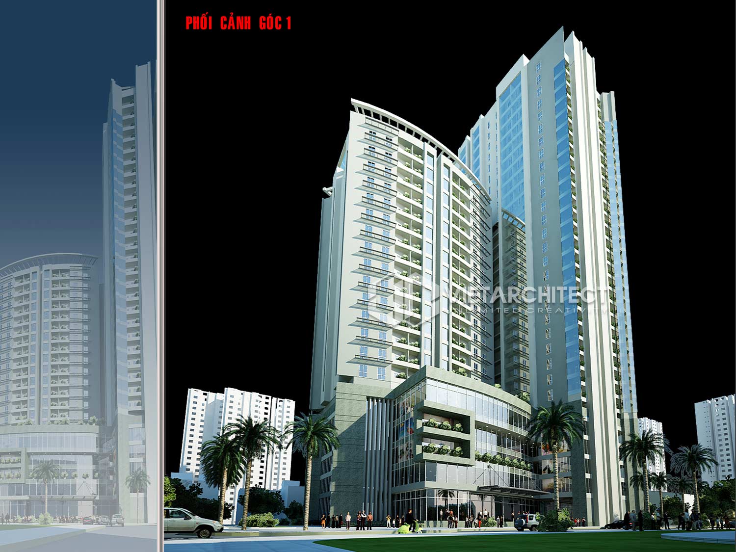 phối cảnh thiết kế chung cư cao cấp green life