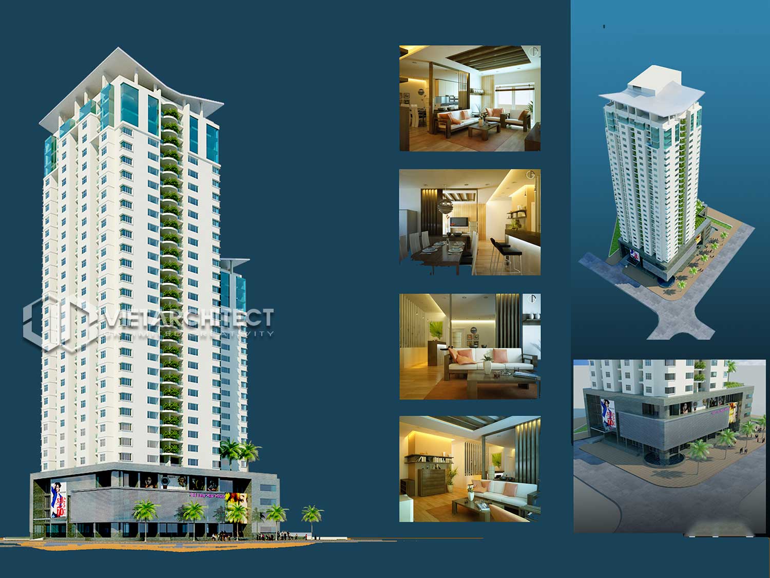 Phối cảnh thiết kế chung cư Việt Hoàng