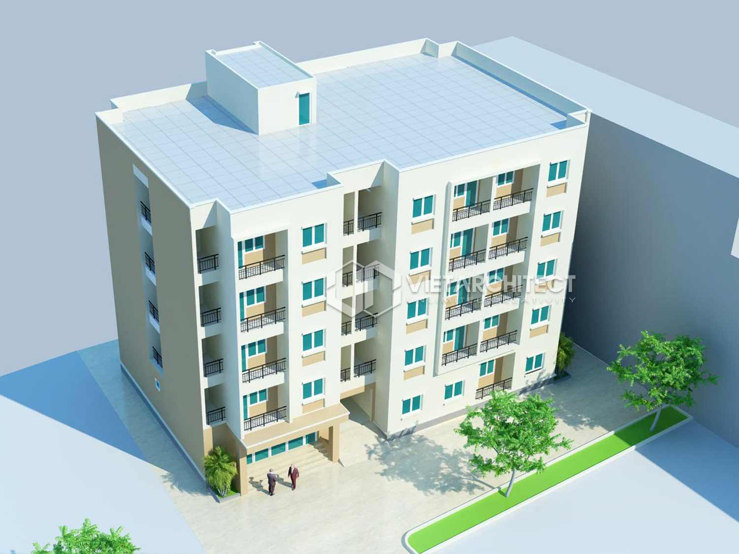 phối cảnh thiết kế chung cư thu nhập thấp