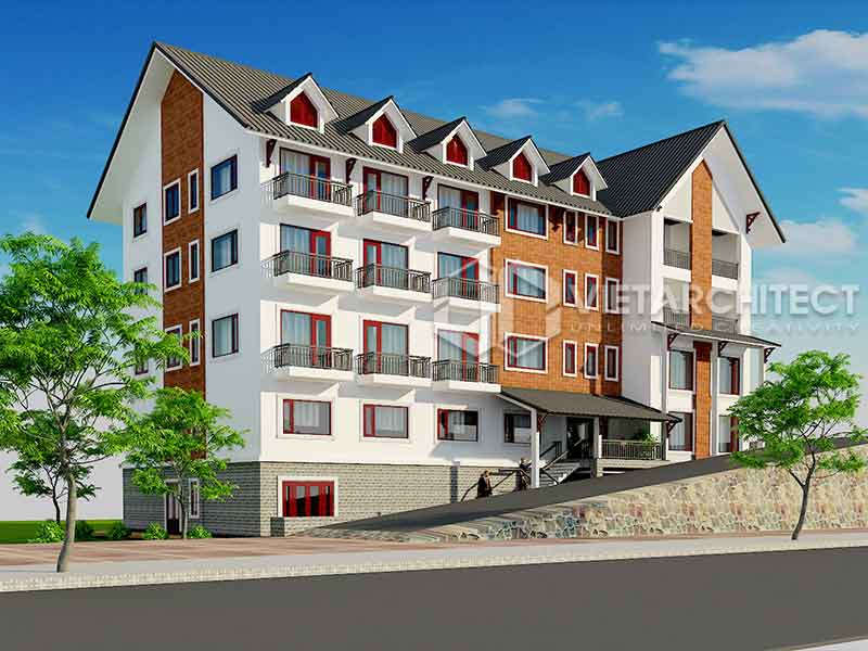 Phối cảnh thiết kế khách sạn Vườn treo sapa