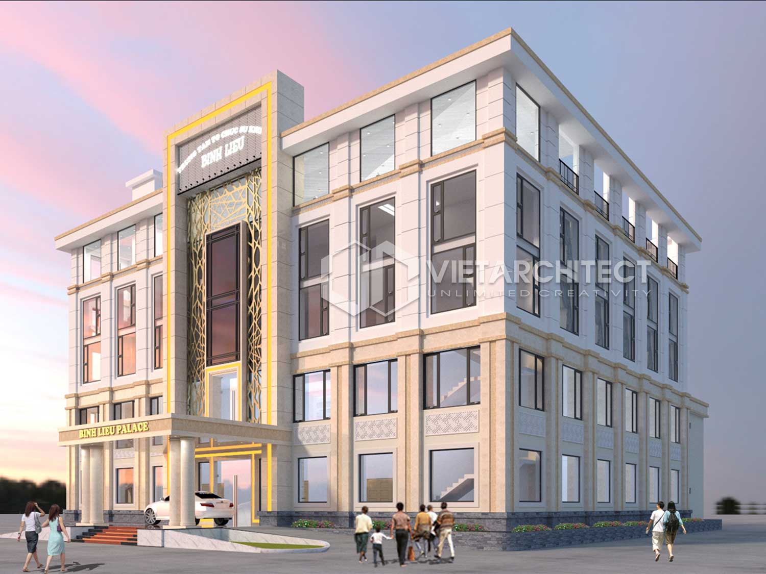 phối cảnh thiết kế nhà hàng tiệc cưới bình liêu