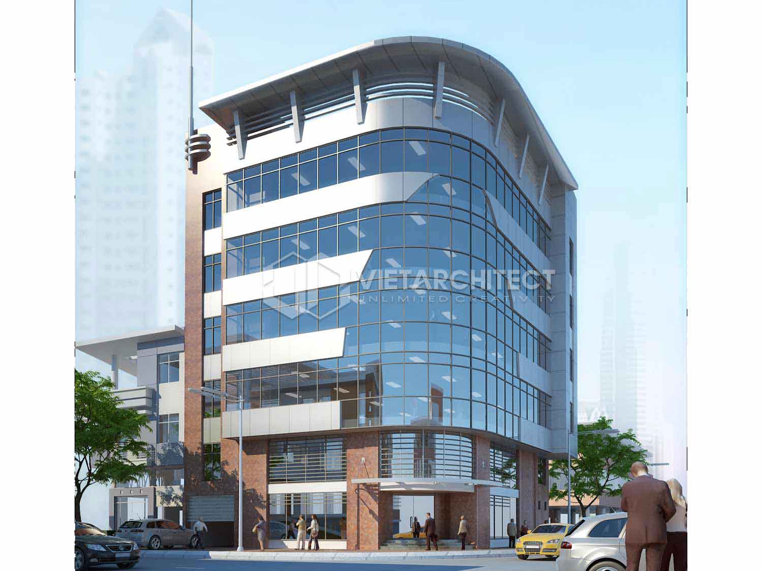 phối cảnh thiết kế tòa nhà văn phòng an phát