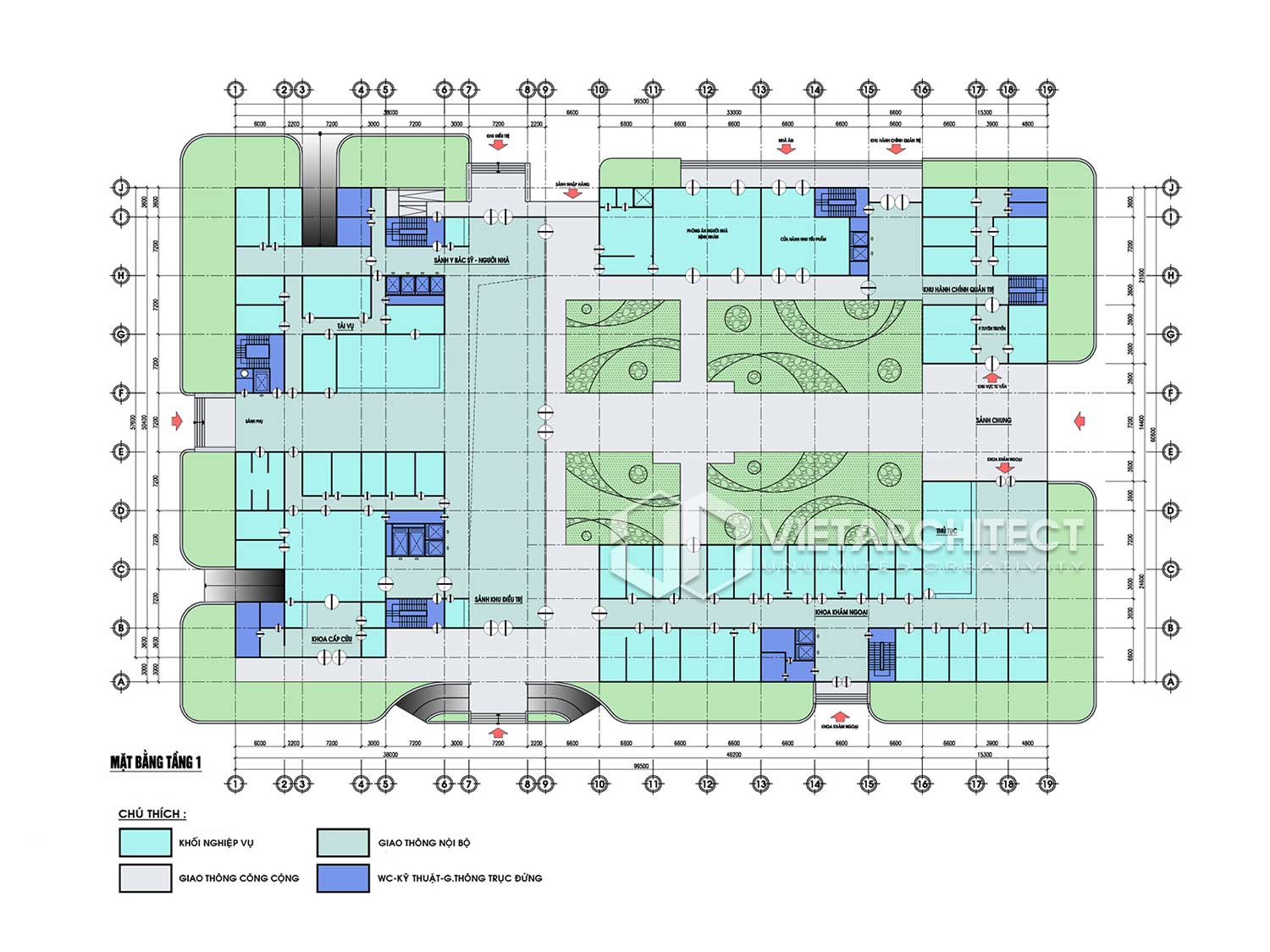 thiết kế bệnh viện phụ sản tầng 1