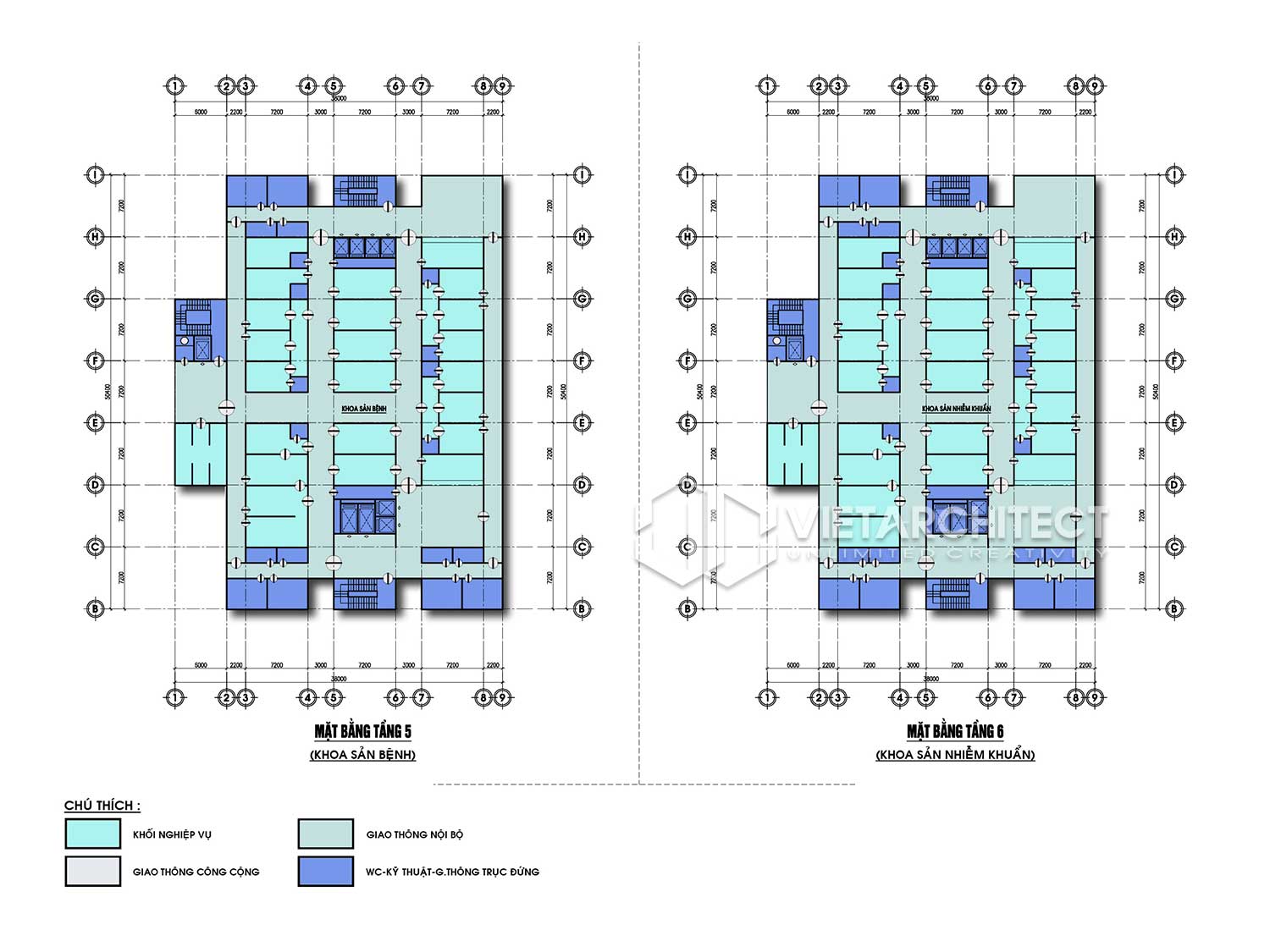 thiết kế bệnh viện phụ sản tầng 5-6