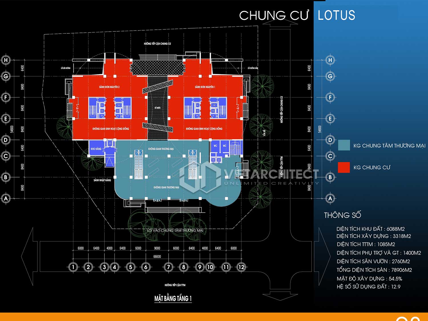 thiết kế chung cư cao cấp lotus tầng 1