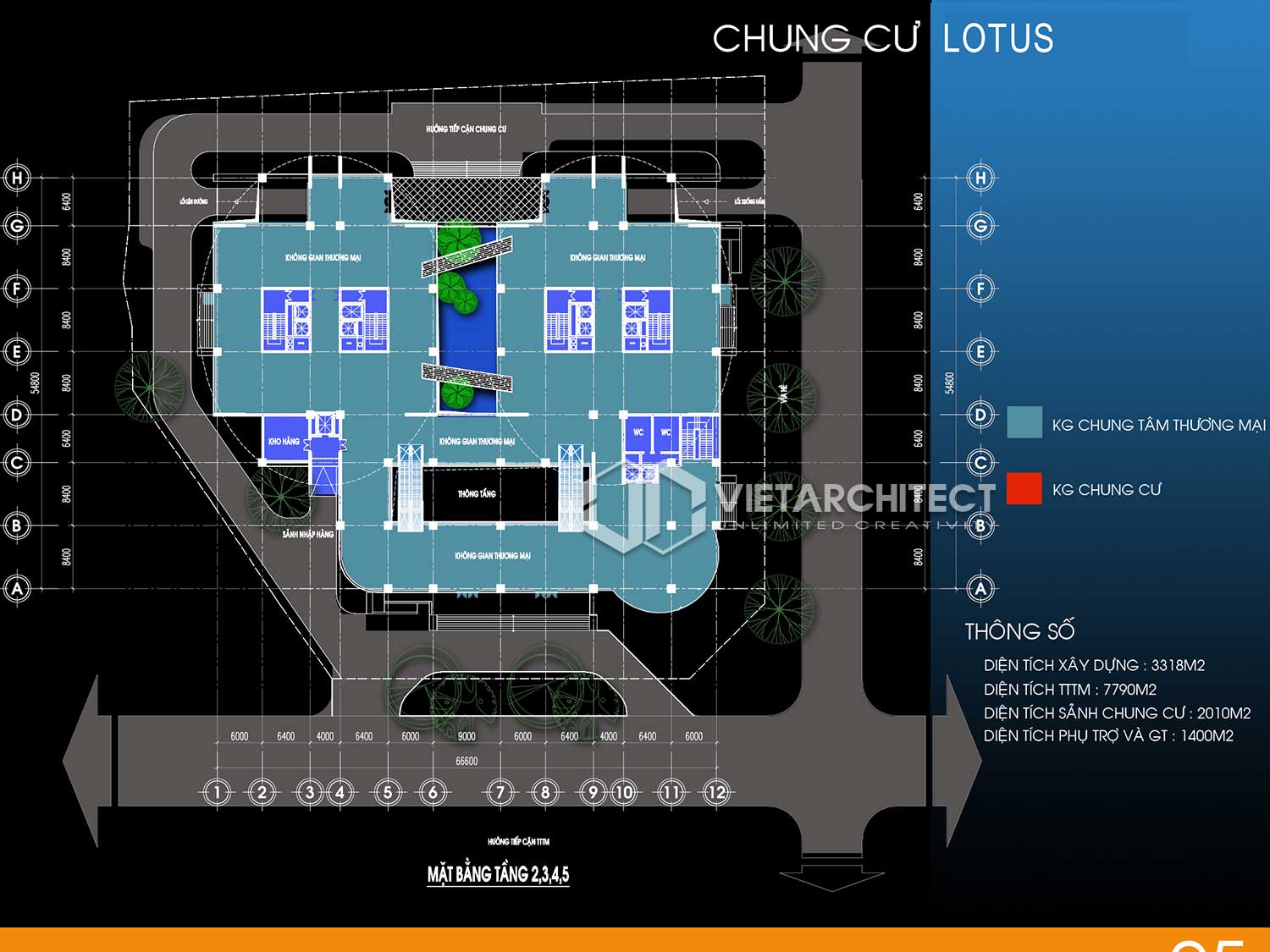 thiết kế chung cư cao cấp Lotus tầng 2-5