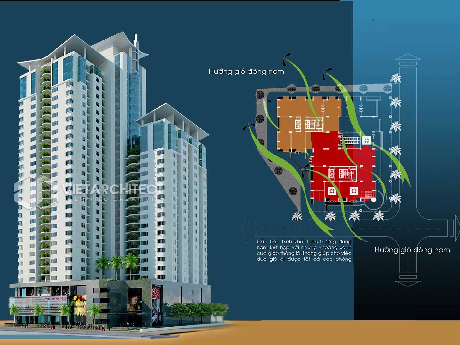 Phối cảnh thiết kế chung cư cao cấp Việt Hoàng Apartment