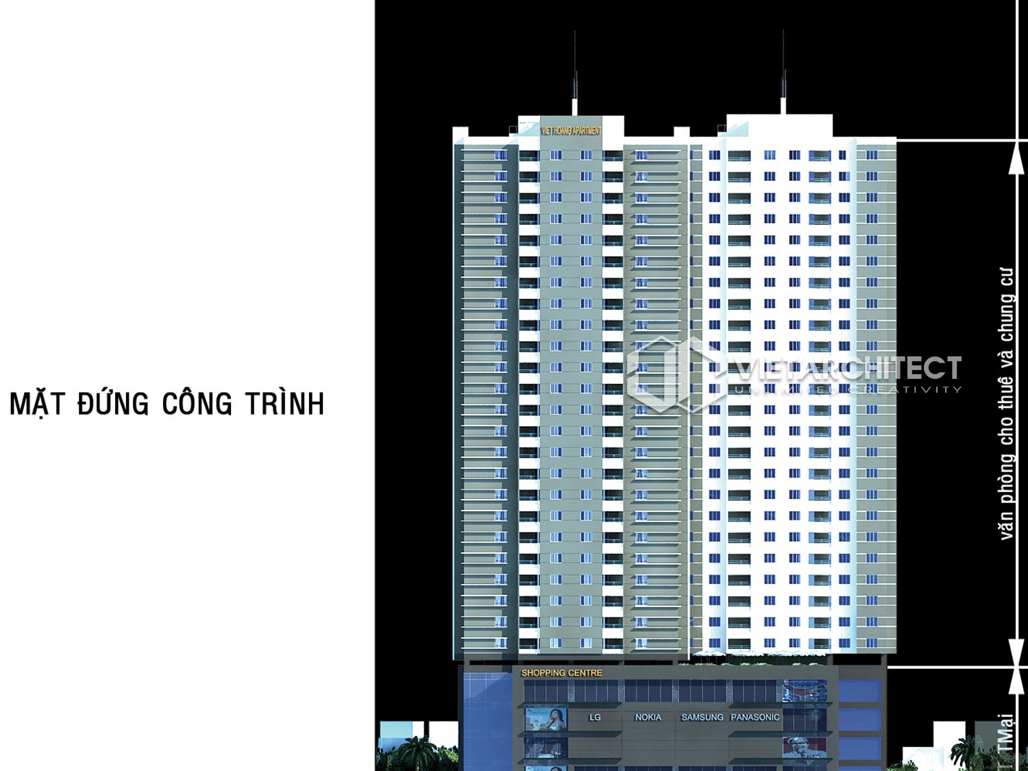 thiết kế chung cư royal mặt đứng công trình