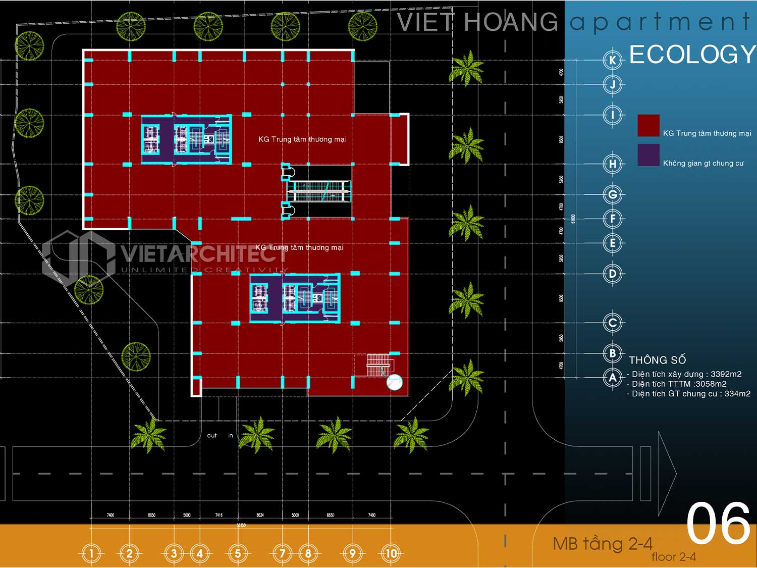 thiết kế chung cư cao cấp việt hoàng apartment tầng 2-4
