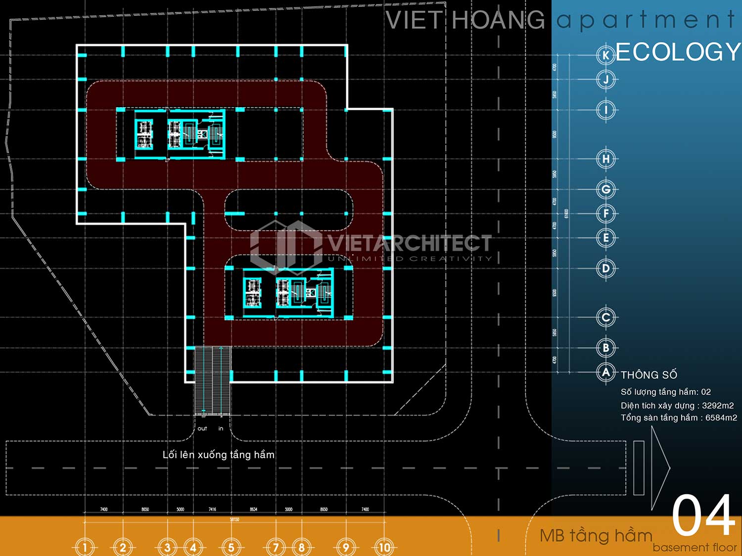 thiết kế chung cư Việt Hoàng tầng hầm
