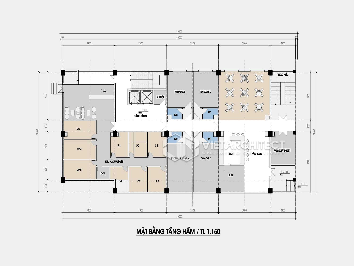 Thiết kế khách sạn 22-12 tầng hầm