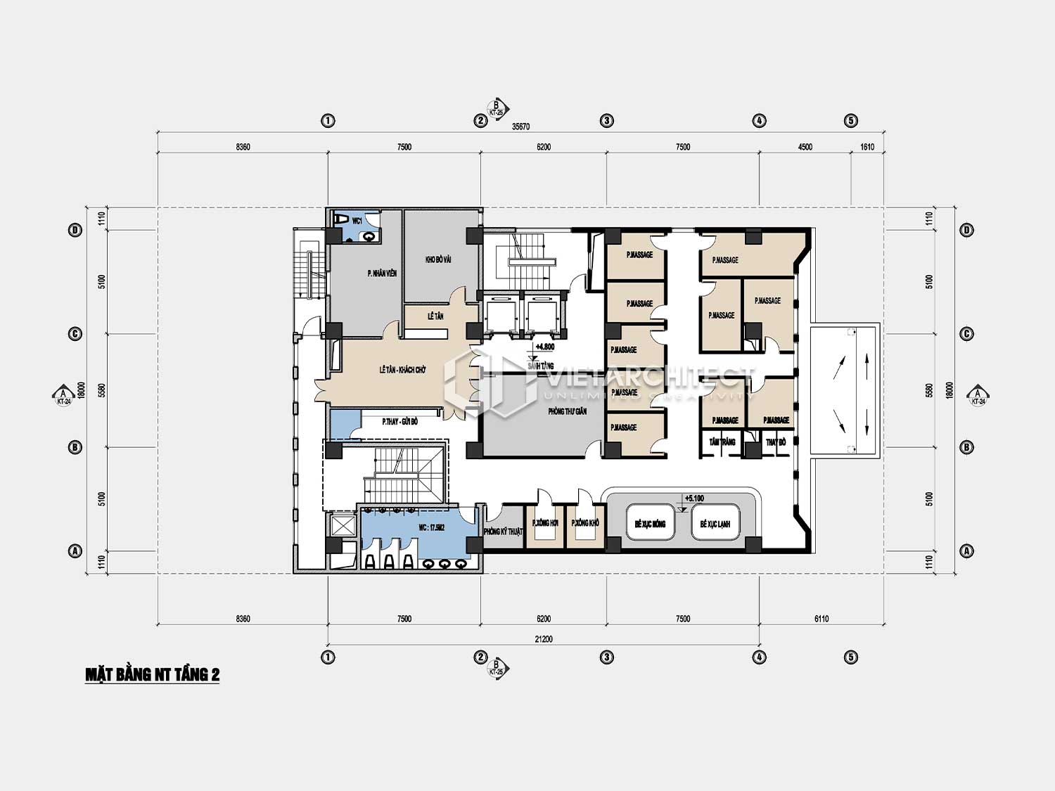 thiết kế khách sạn Âu Lạc tầng 2