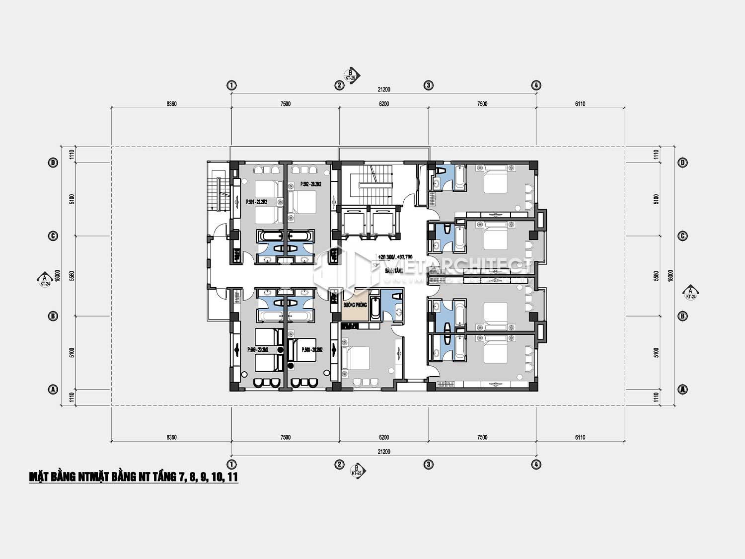 Thiết kế khách Âu Lạc mặt bằng tầng 7
