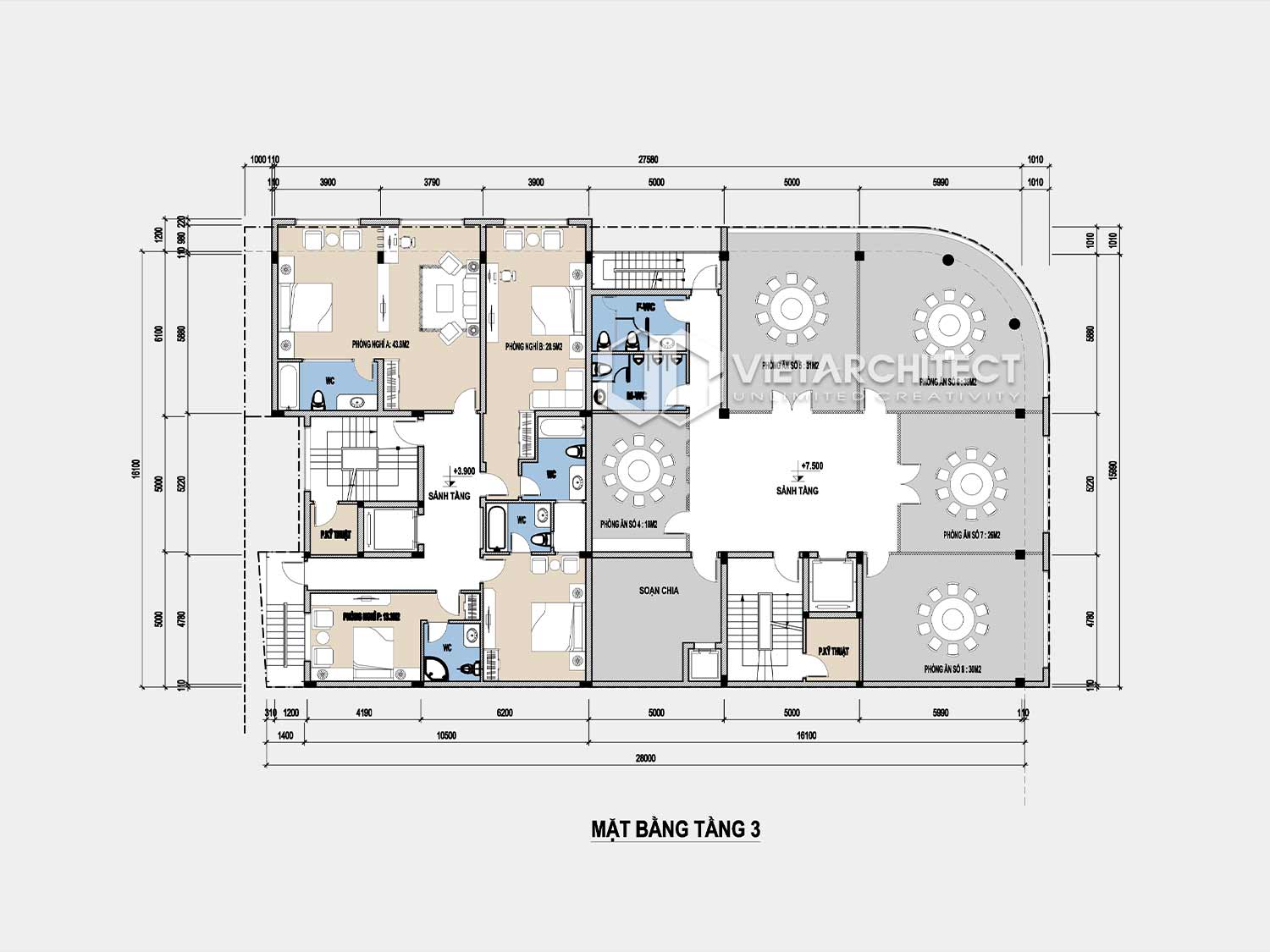 thiết kế khách sạn bình dân tầng 3