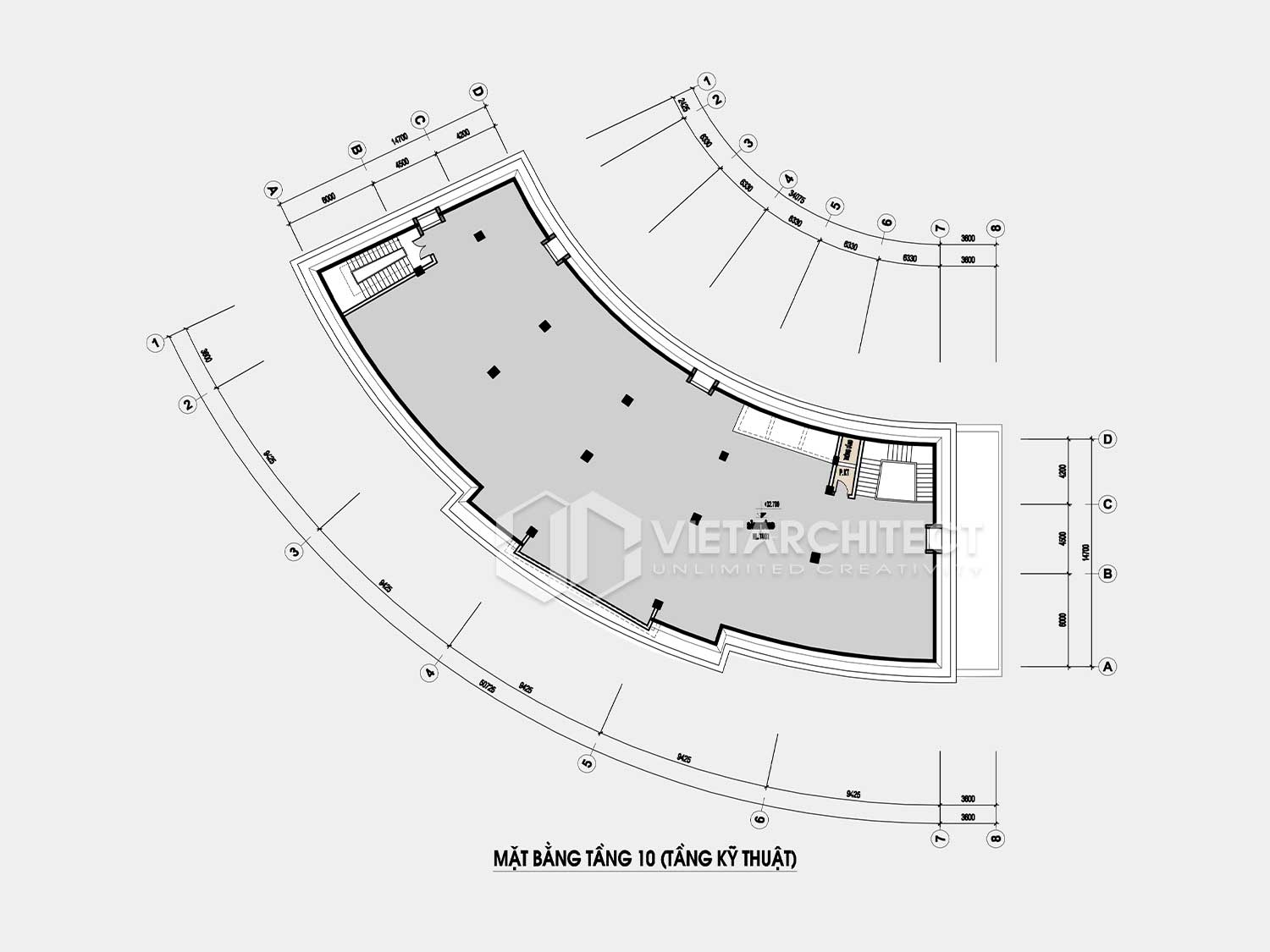 Thiết kế khách sạn Lào Cai Star mặt bằng tầng 10