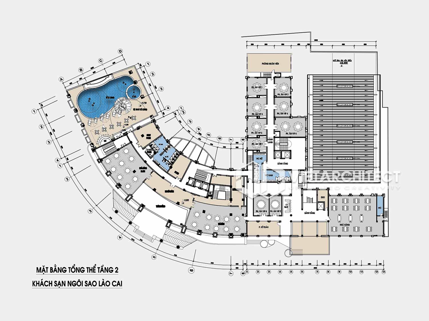 thiết kế khách sạn Lào Cai Star tầng 2