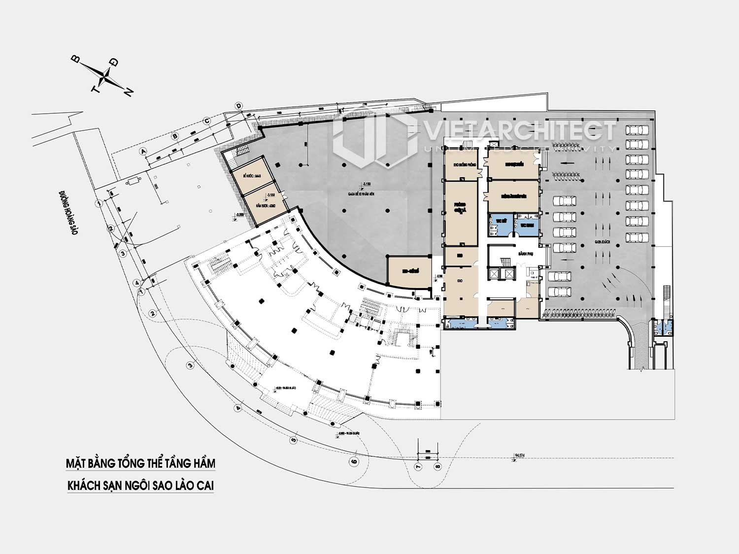 thiết kế khách sạn lào cai star tầng hầm