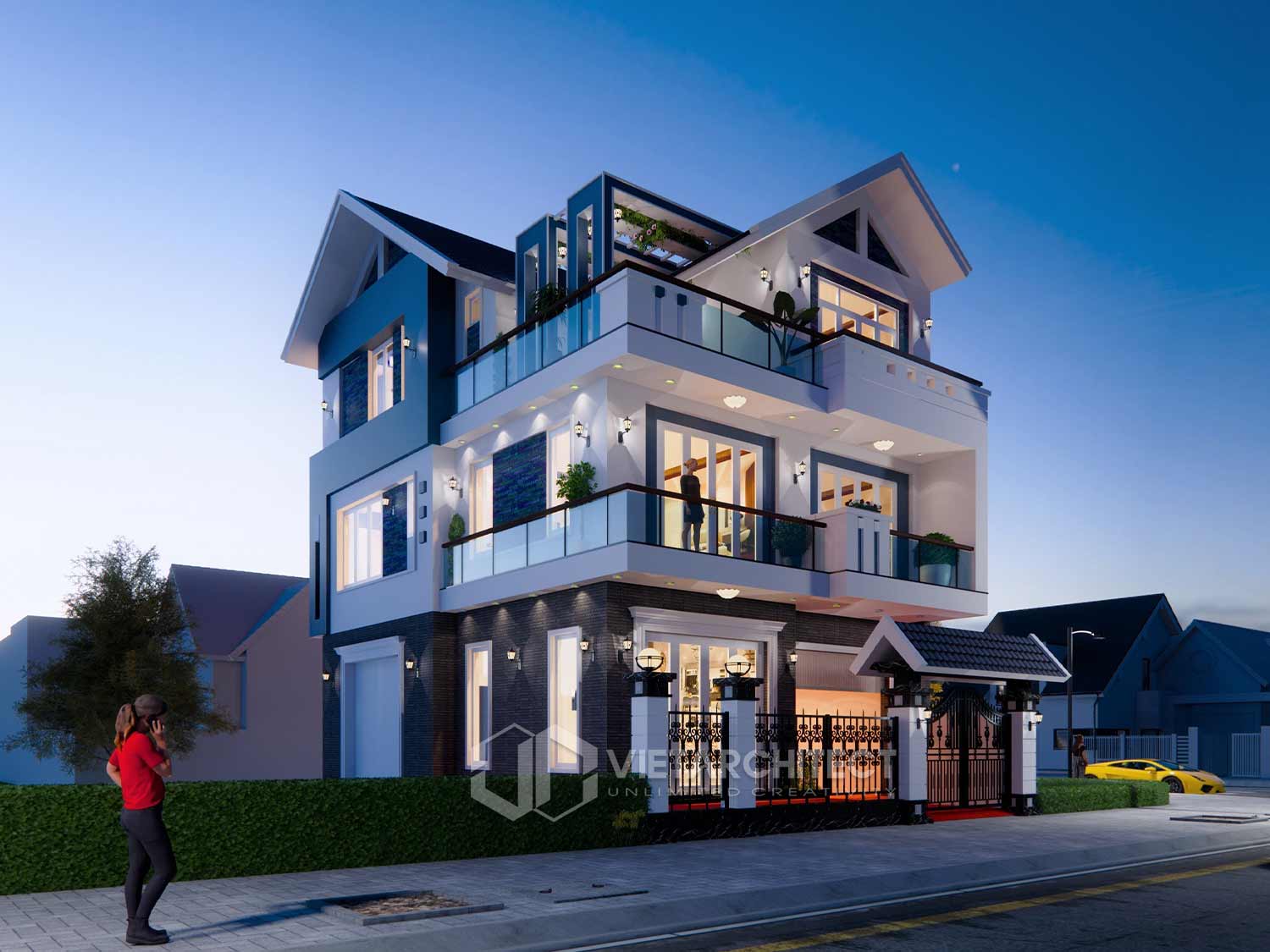 thiết kế kiến trúc biệt thự gia đình