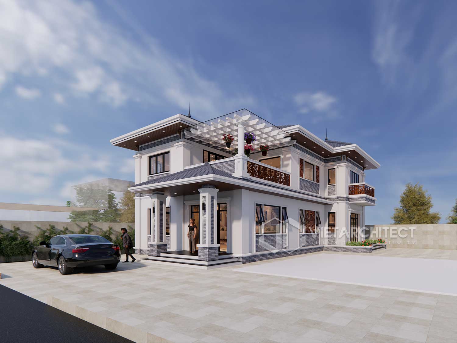 thiết kế ngoại thất biệt thự tại Hải Phòng