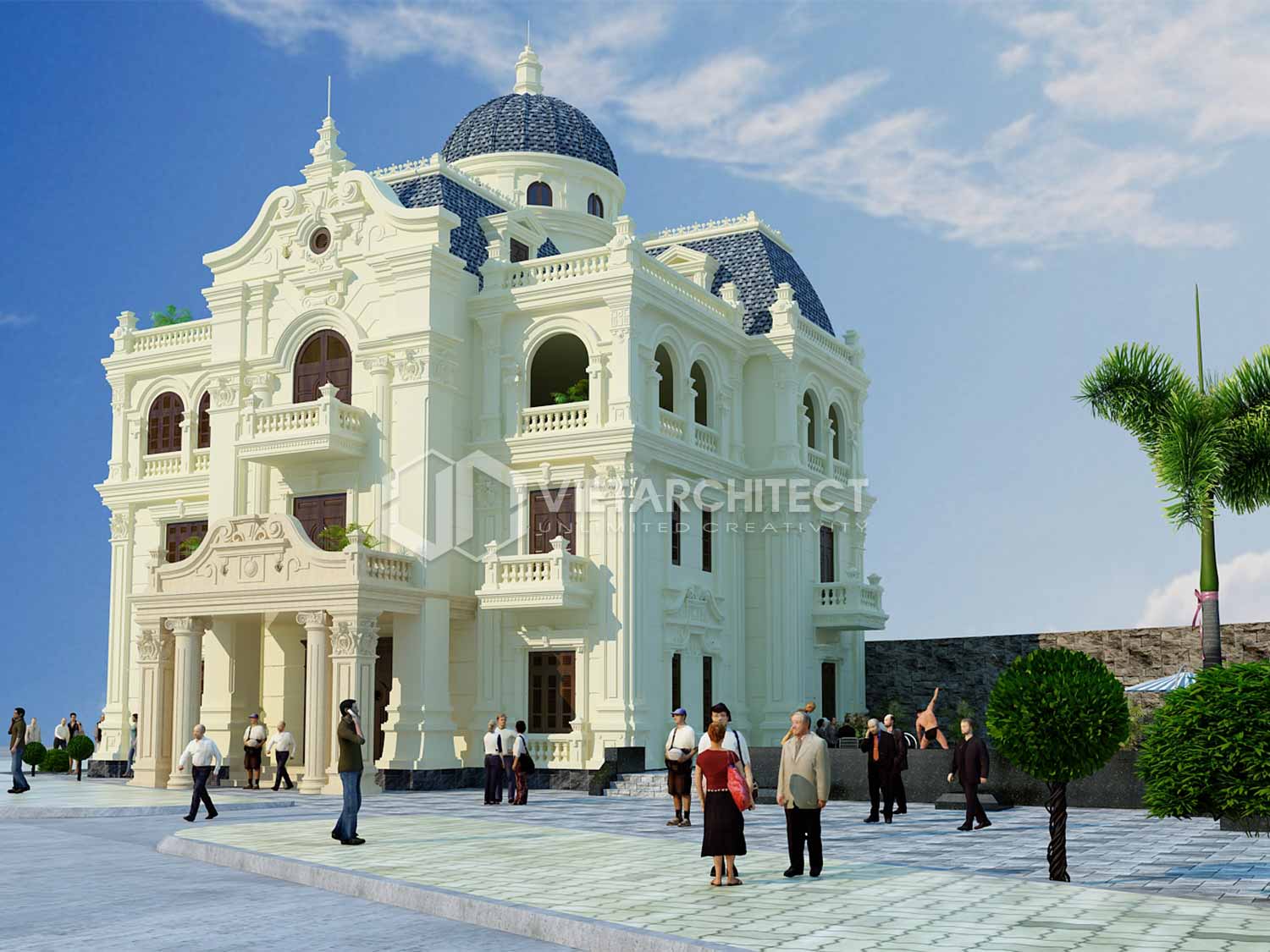 thiết kế ngoại thất đẹp phong cách cổ điển