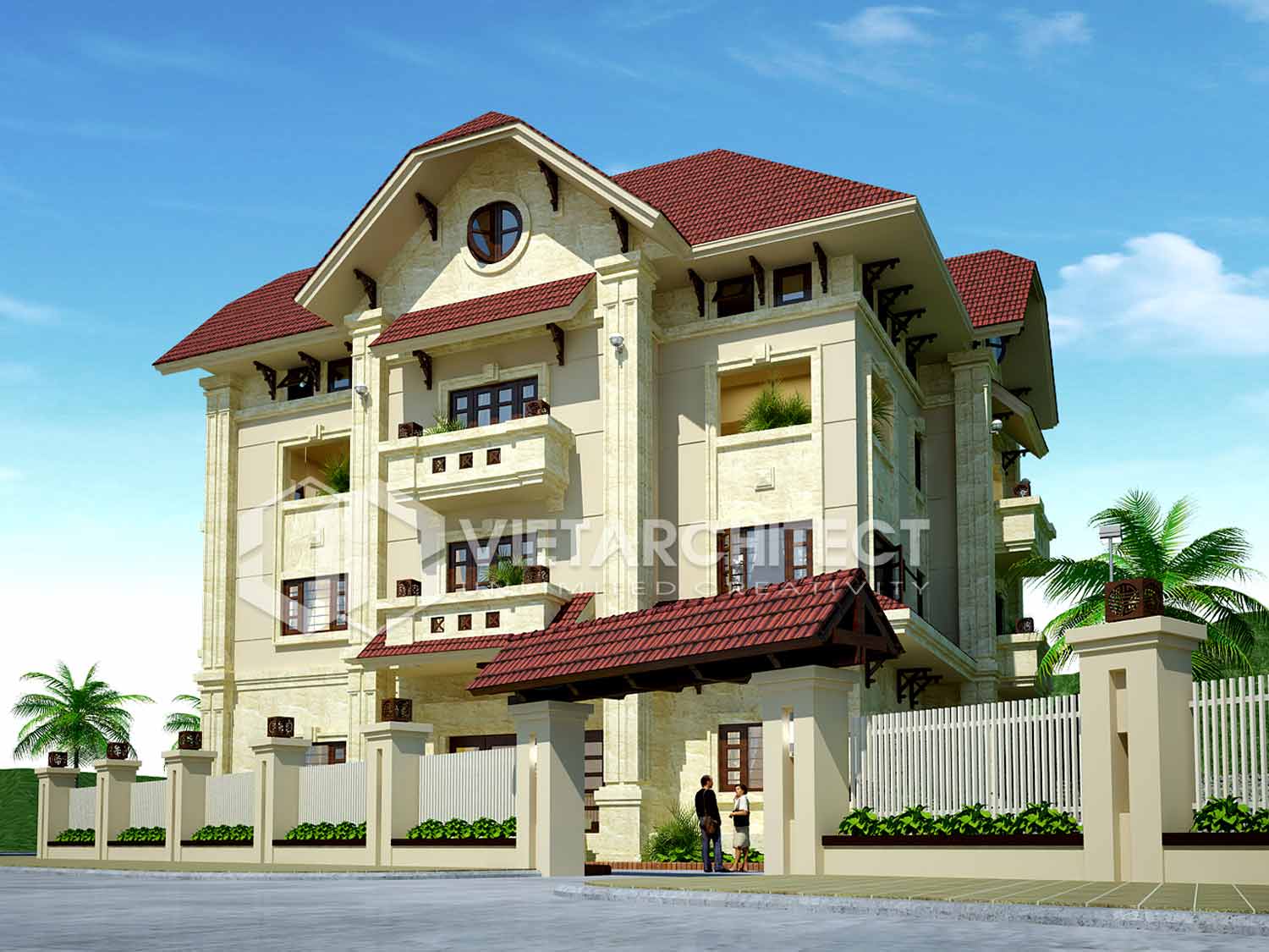 thiết kế ngoại thất đẹp phong cách tân cổ điển