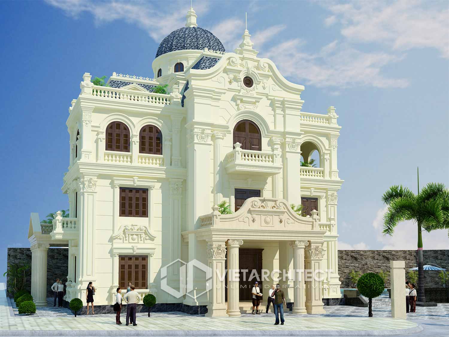 thiết kế ngoại thất phong cách cổ điển