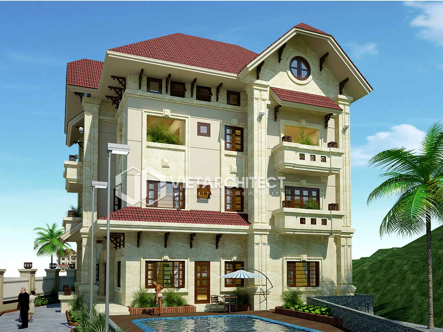 thiết kế ngoại thất phong cách tân cổ điển