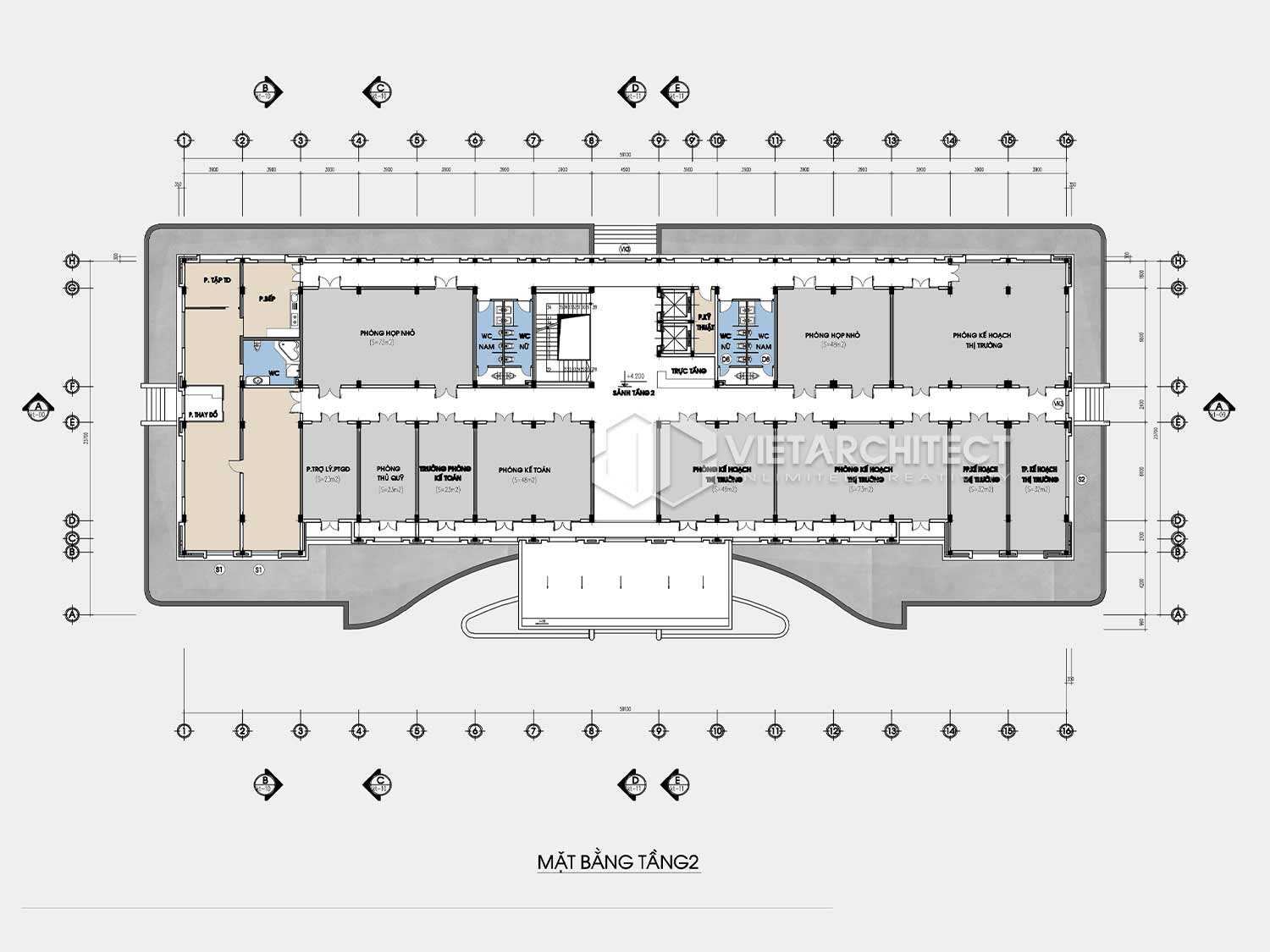 thiết kế nhà điều hành dung quất mặt bằng tầng 2