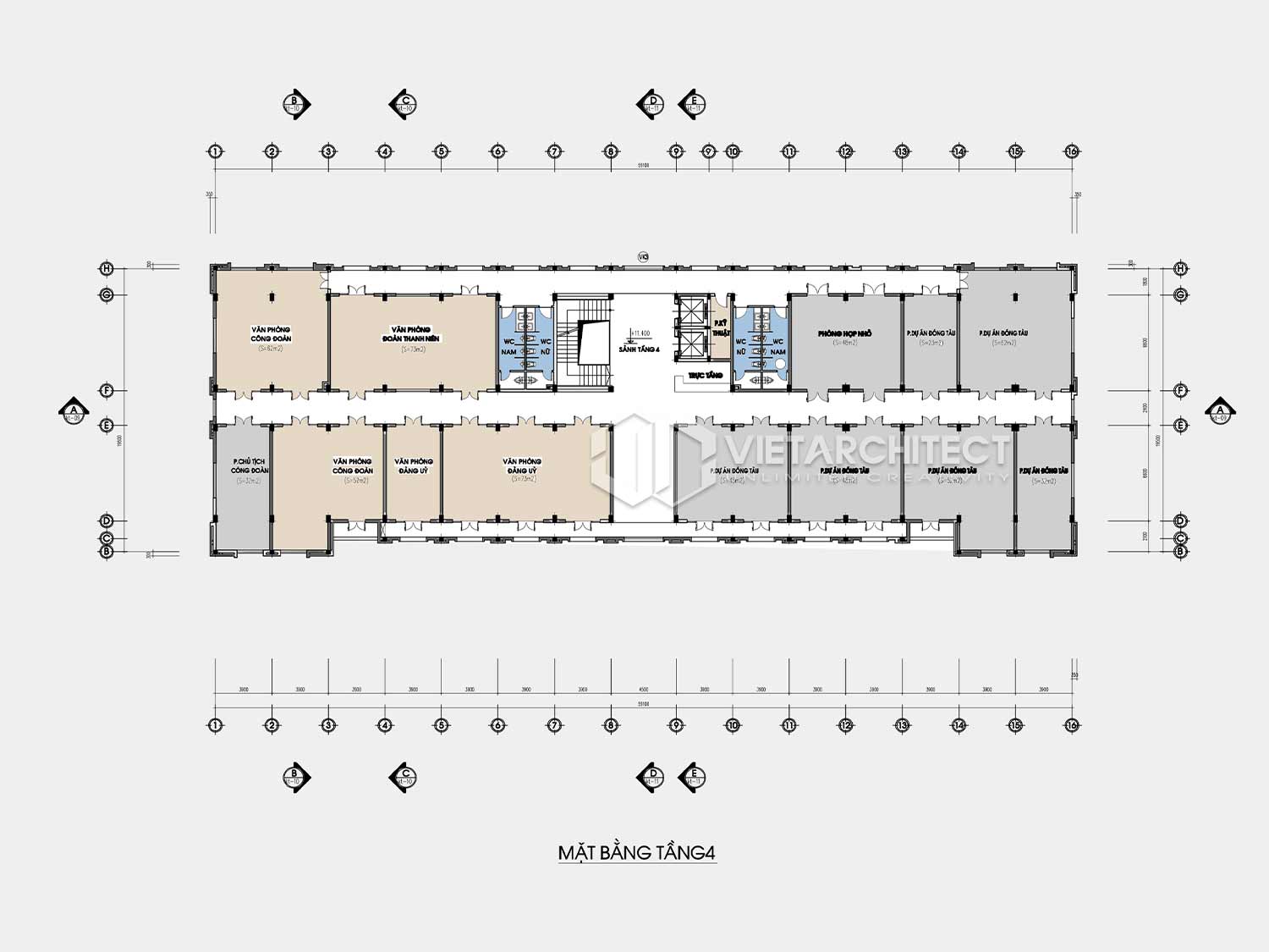 thiết kế nhà điều hành dung quất tầng 4