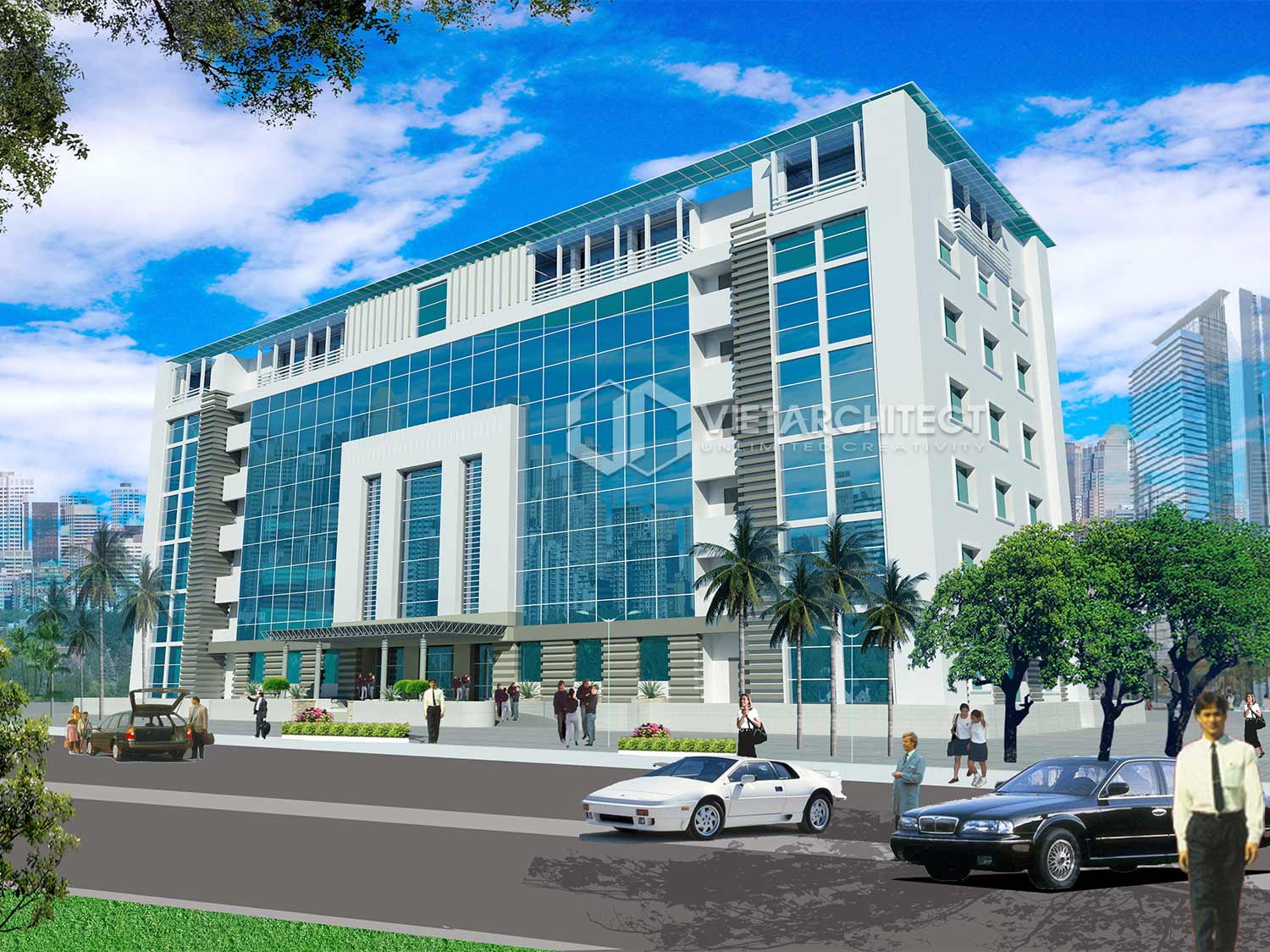 phối cảnh thiết kế nhà điều hành dung quất