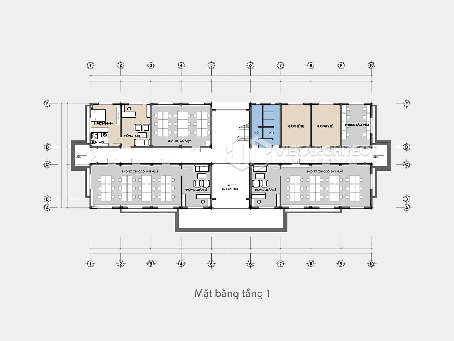 thiết kế nhà điều hành sông chanh tầng 1