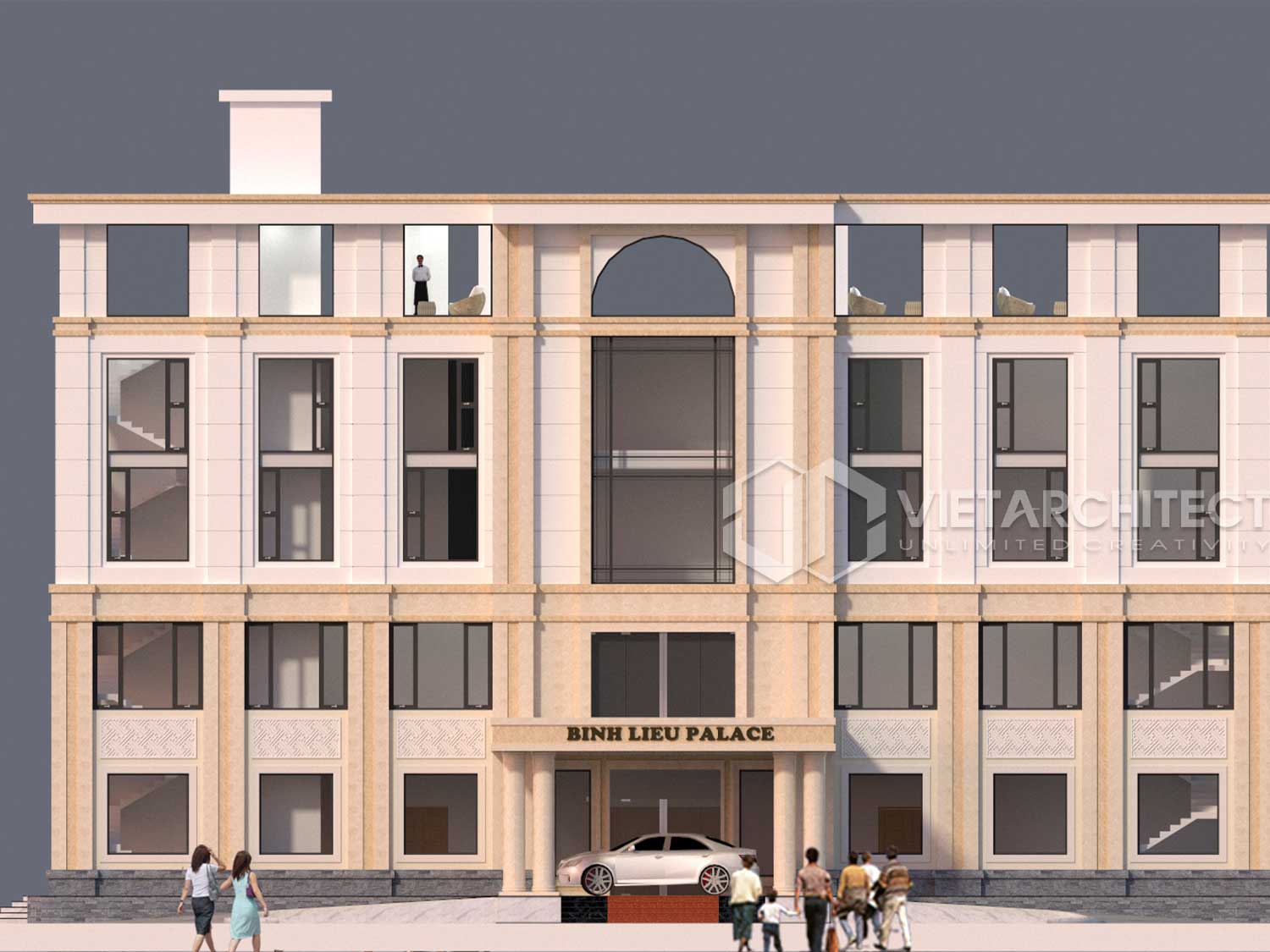 phối cảnh thiết kế nhà hàng tiệc cưới bình liêu 