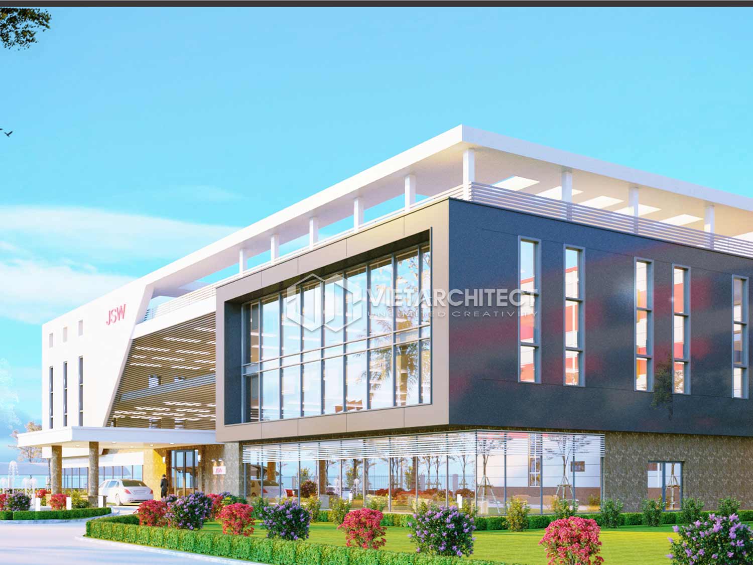 thiết kế nhà xưởng khu vực văn phòng pa2