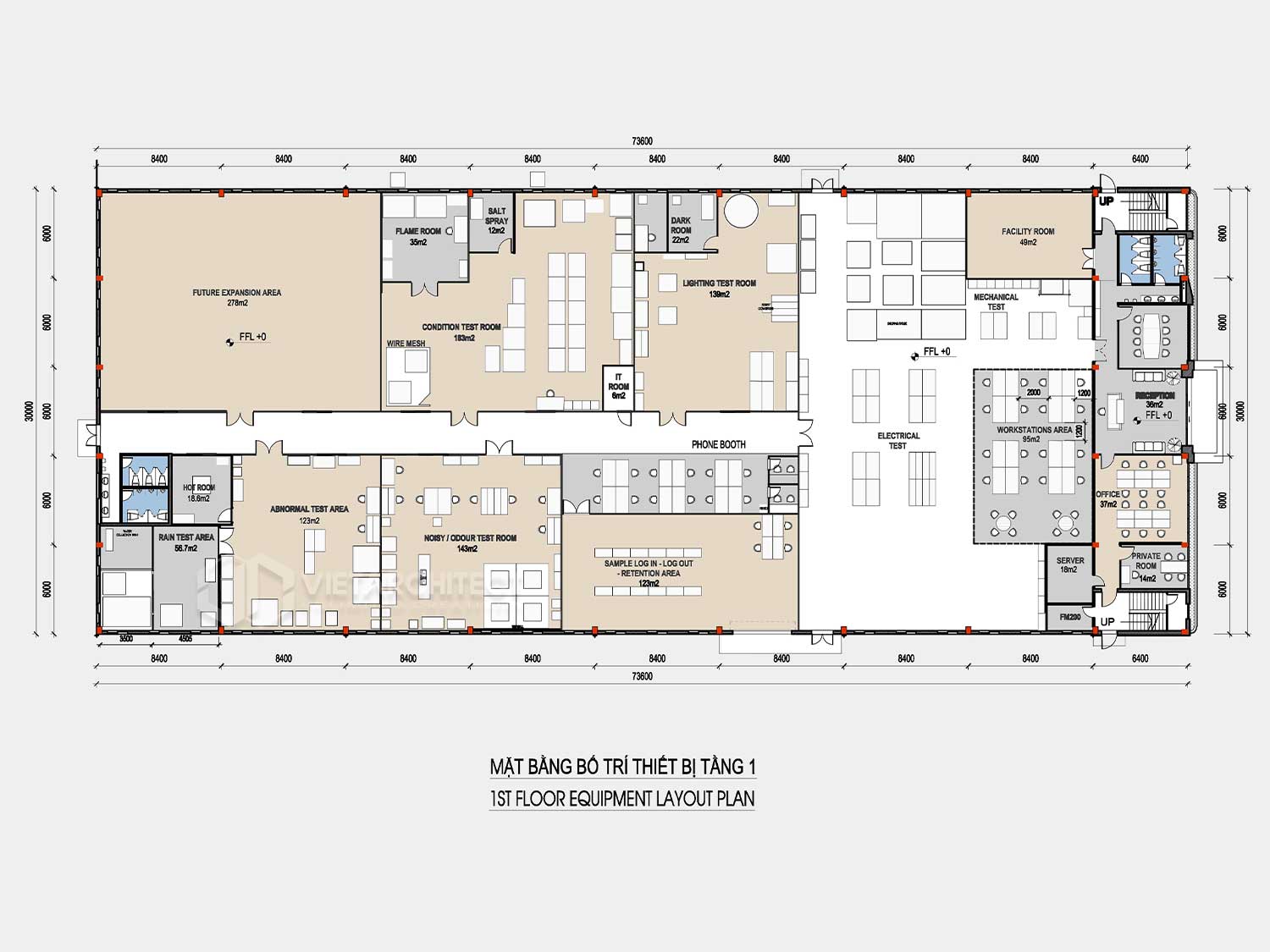 thiết kế phòng thí nghiệm mặt bằng tầng 1