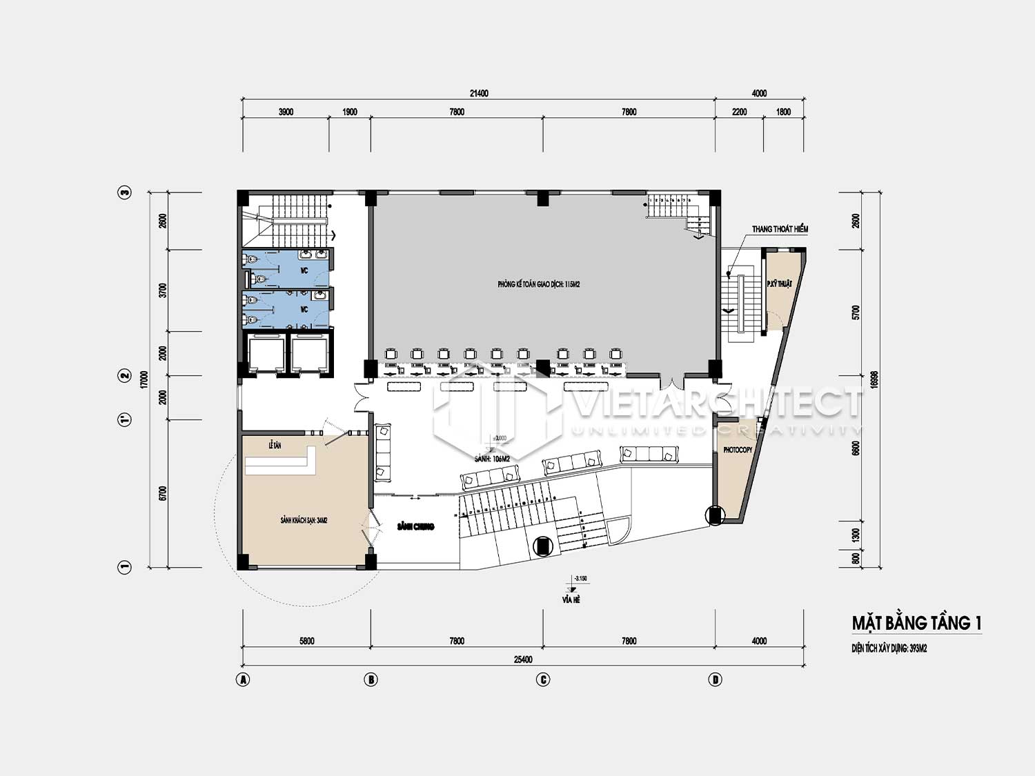 thiết kế tòa nhà văn phòng hoàng sa tầng 1