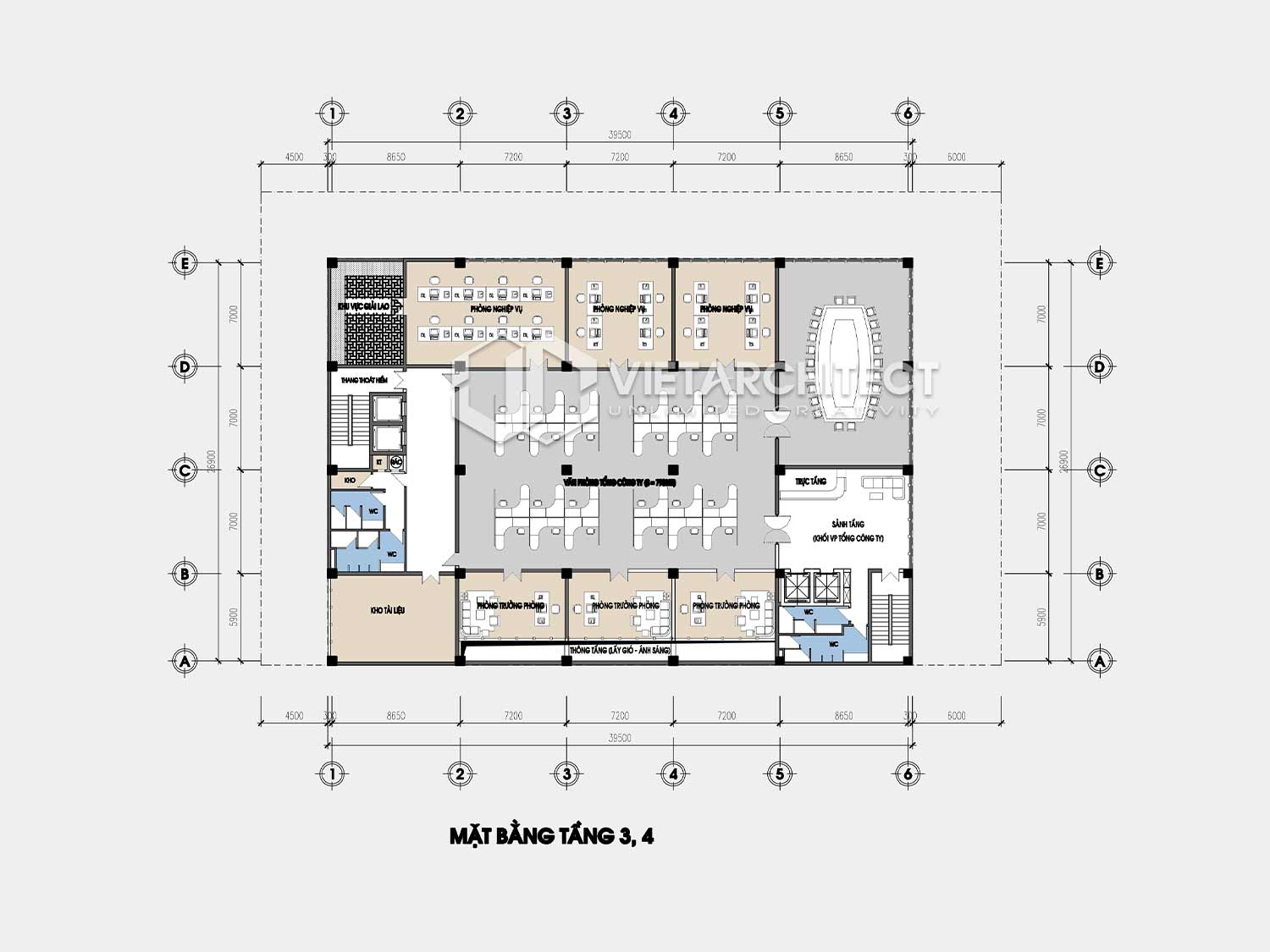 thiết kế tòa nhà văn phòng phà rừng tầng 3,4