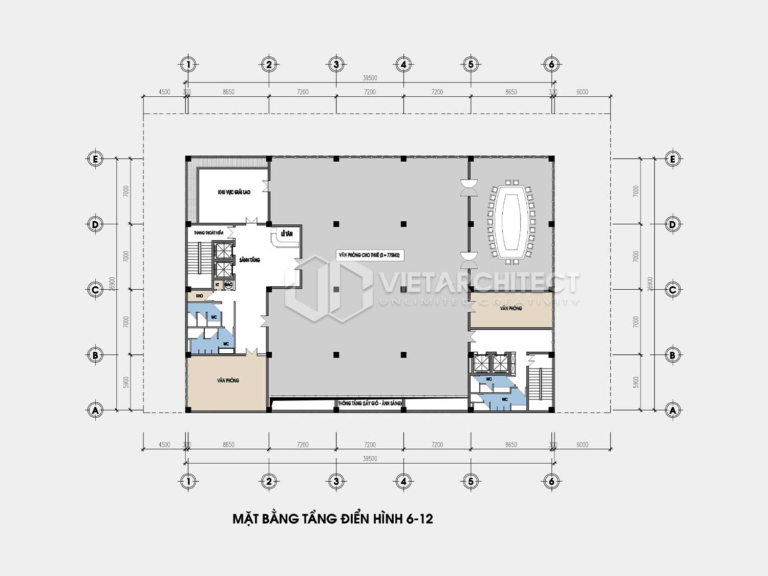 thiết kế tòa nhà văn phòng tầng 6-12