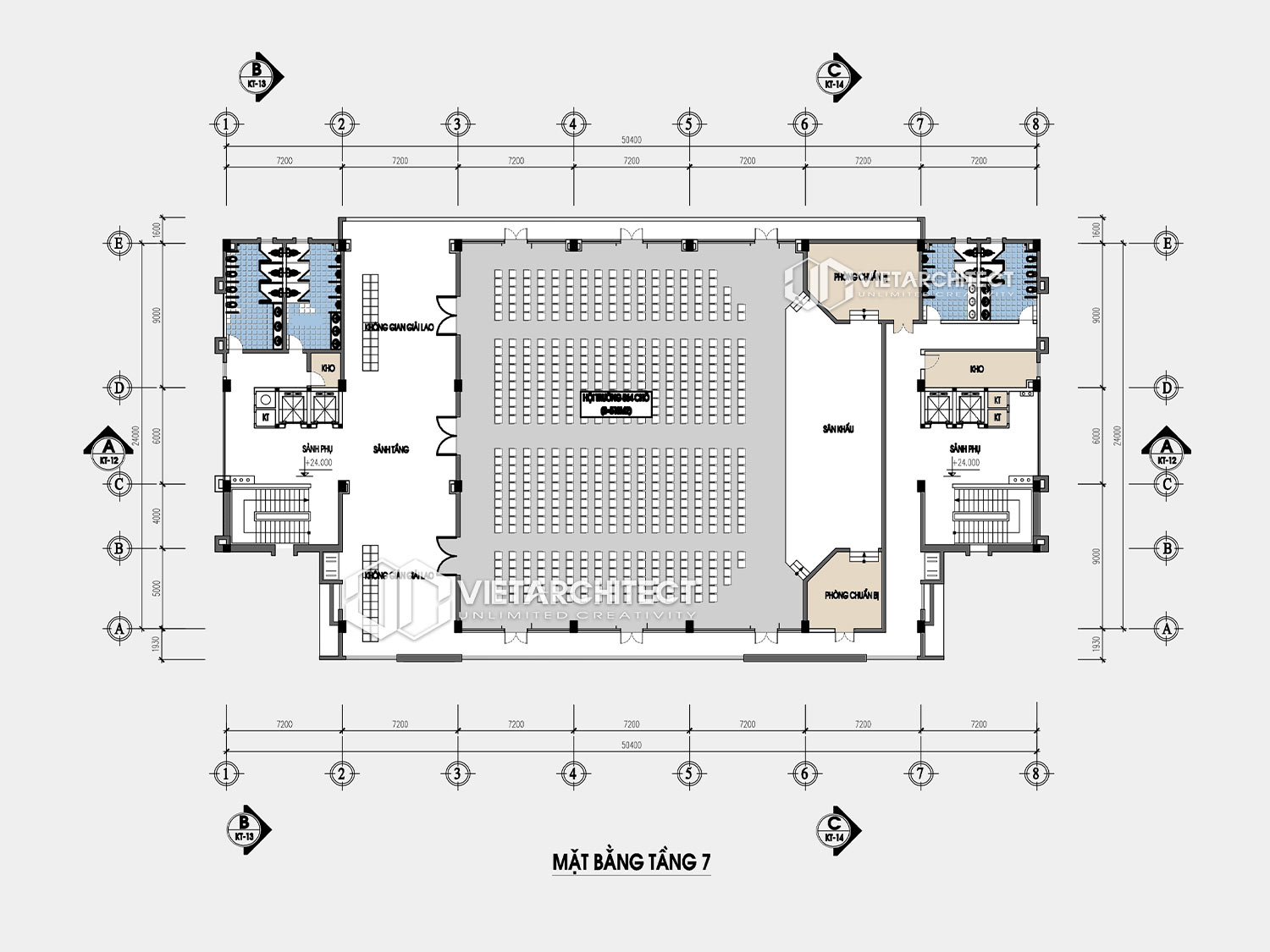 Thiết kế trường đại học mặt bằng tầng 7